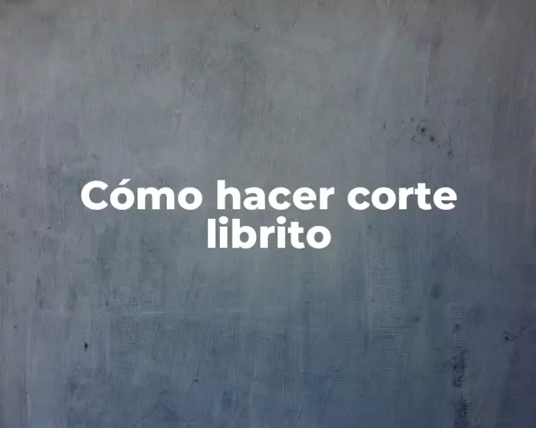 Cómo hacer corte librito