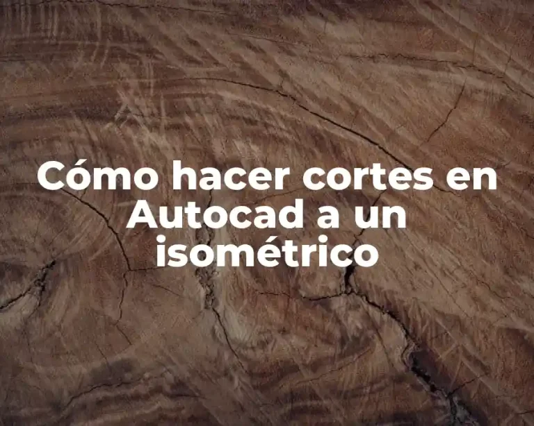 Cómo hacer cortes en Autocad a un isométrico