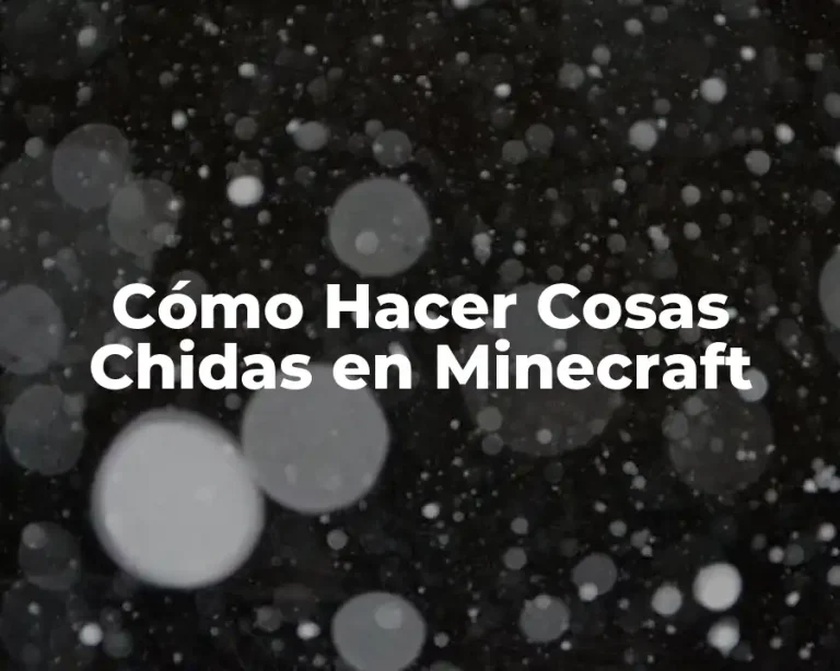 Cómo Hacer Cosas Chidas en Minecraft