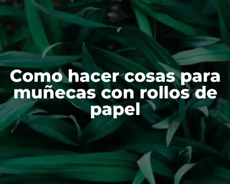 Como hacer cosas para muñecas con rollos de papel