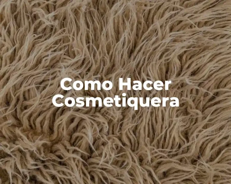 Como Hacer Cosmetiquera