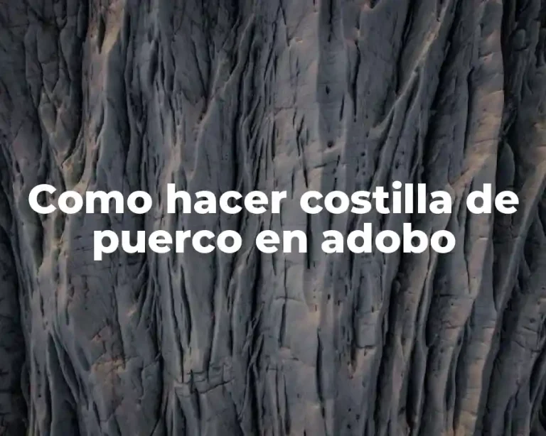 Como hacer costilla de puerco en adobo