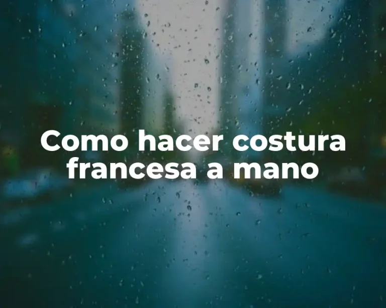 Como hacer costura francesa a mano