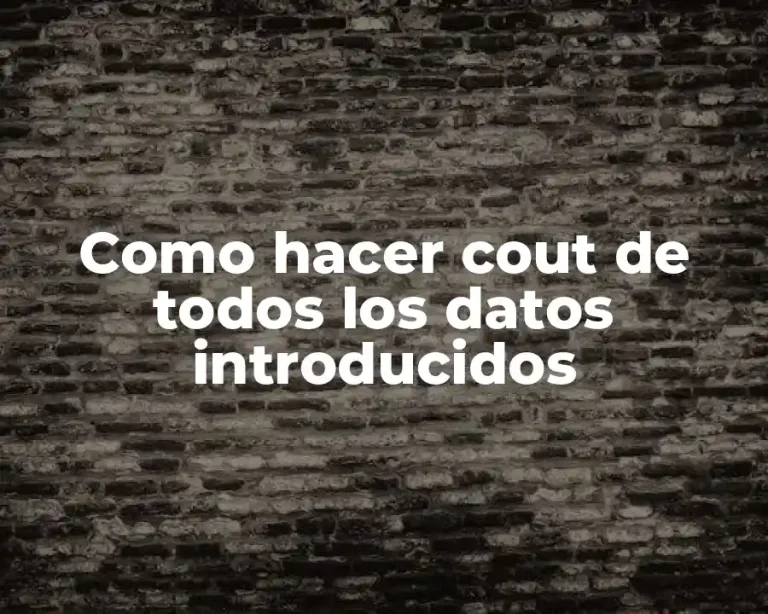 Como hacer cout de todos los datos introducidos