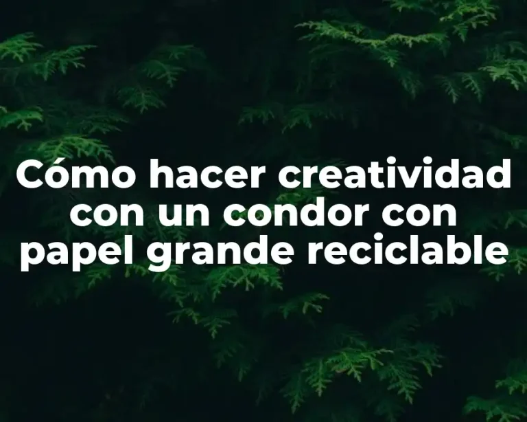 Cómo hacer creatividad con un condor con papel grande reciclable