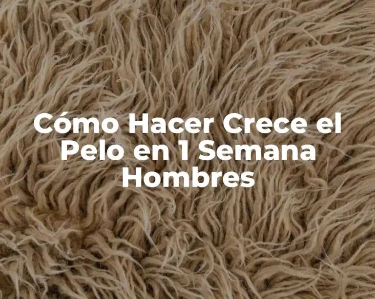 Cómo Hacer Crece el Pelo en 1 Semana Hombres
