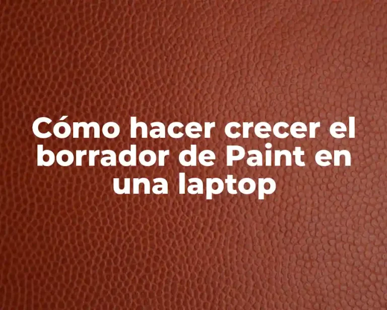Cómo hacer crecer el borrador de Paint en una laptop