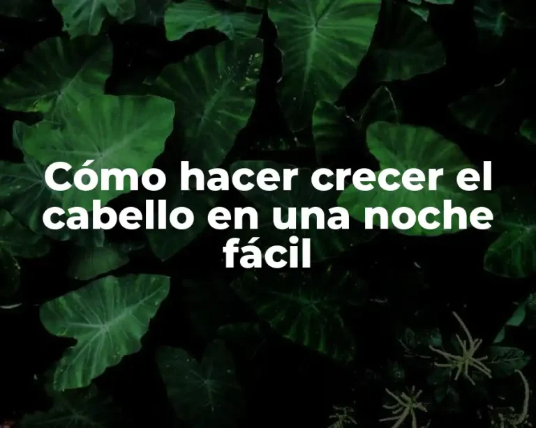 Cómo hacer crecer el cabello en una noche fácil
