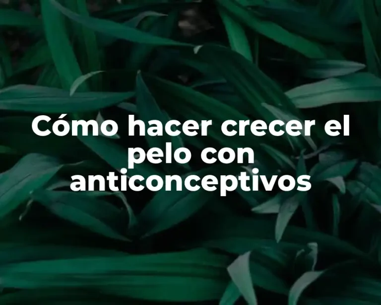 Cómo hacer crecer el pelo con anticonceptivos