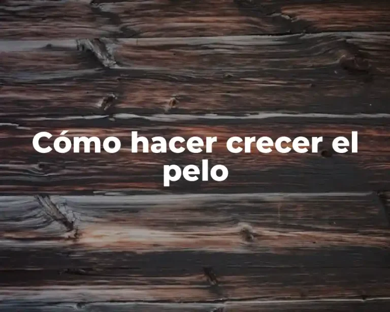 Cómo hacer crecer el pelo