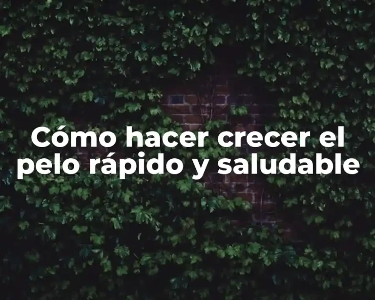 Cómo hacer crecer el pelo rápido y saludable