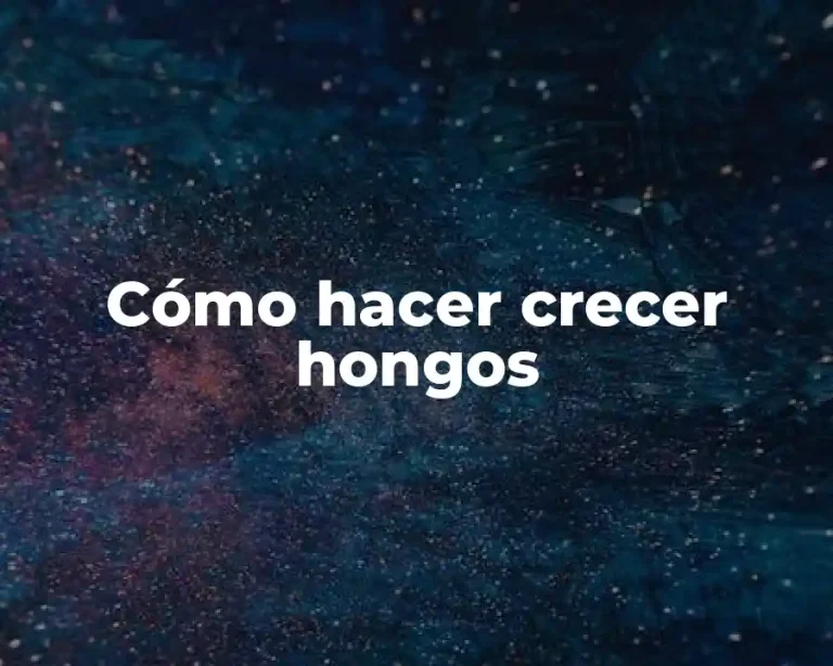 Cómo hacer crecer hongos