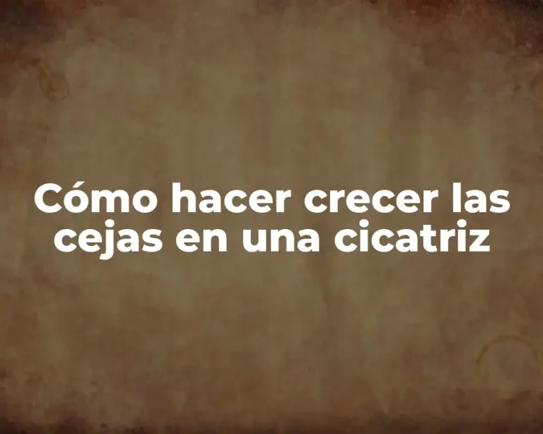 Cómo hacer crecer las cejas en una cicatriz