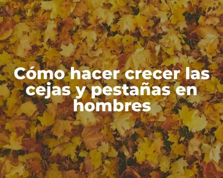 Cómo hacer crecer las cejas y pestañas en hombres