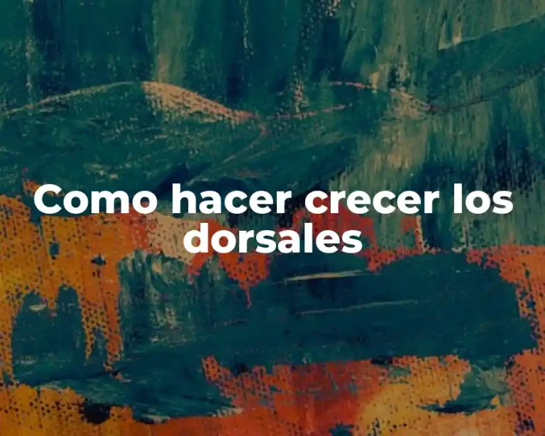 Como hacer crecer los dorsales
