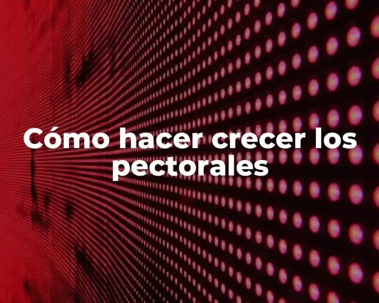 Cómo hacer crecer los pectorales