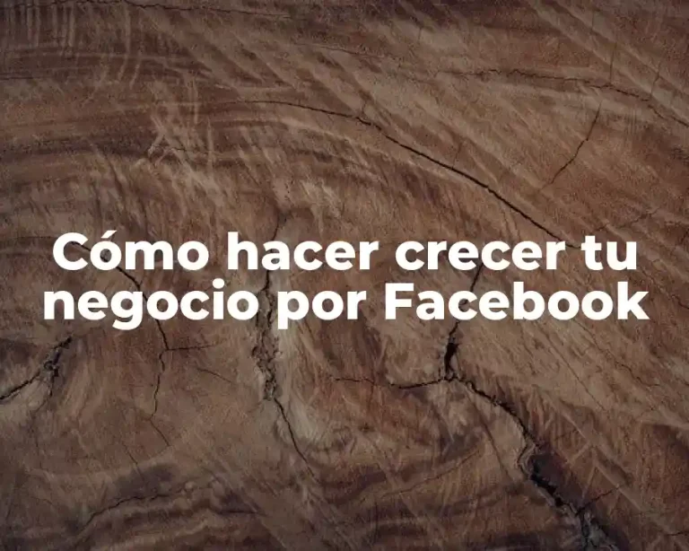 Cómo hacer crecer tu negocio por Facebook