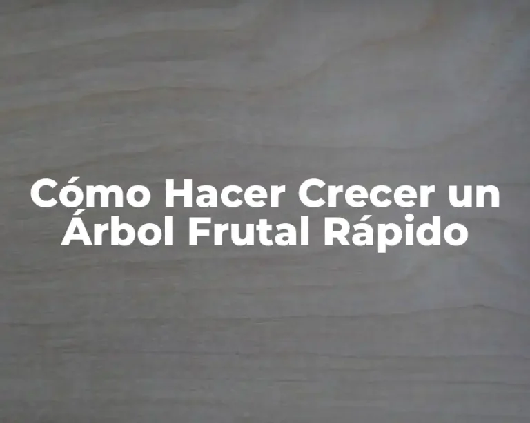 Cómo Hacer Crecer un Árbol Frutal Rápido