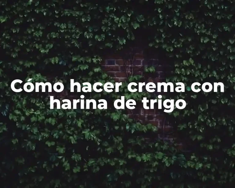 Cómo hacer crema con harina de trigo