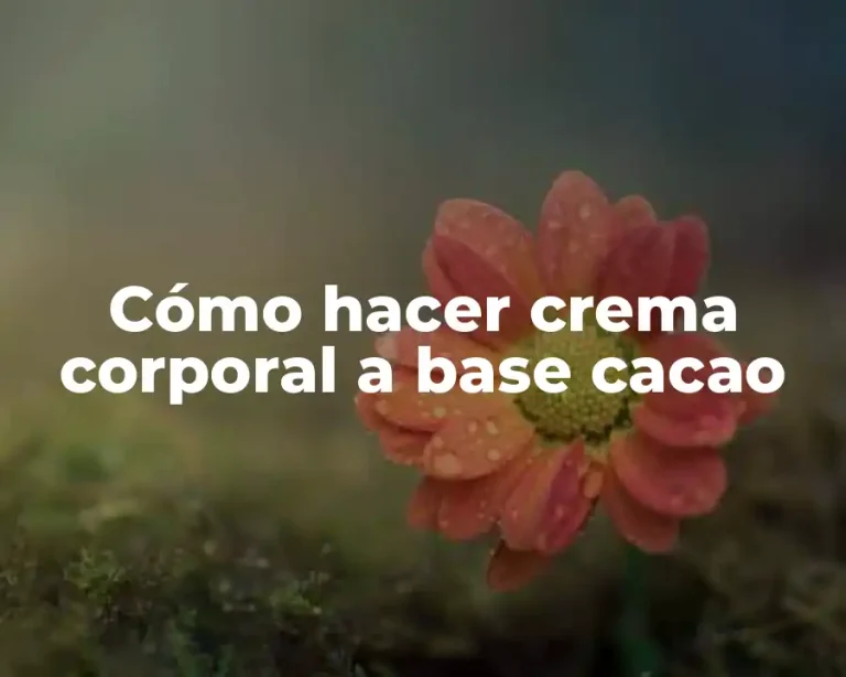Cómo hacer crema corporal a base cacao
