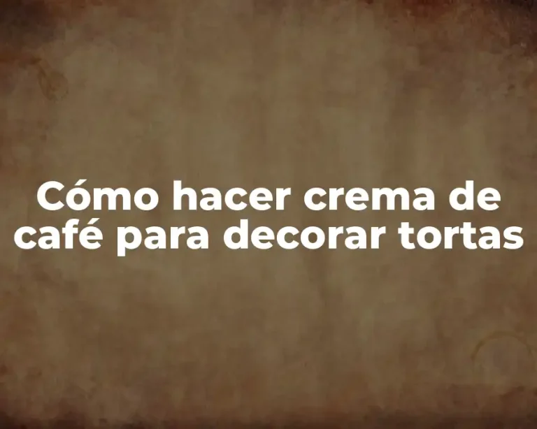 Cómo hacer crema de café para decorar tortas