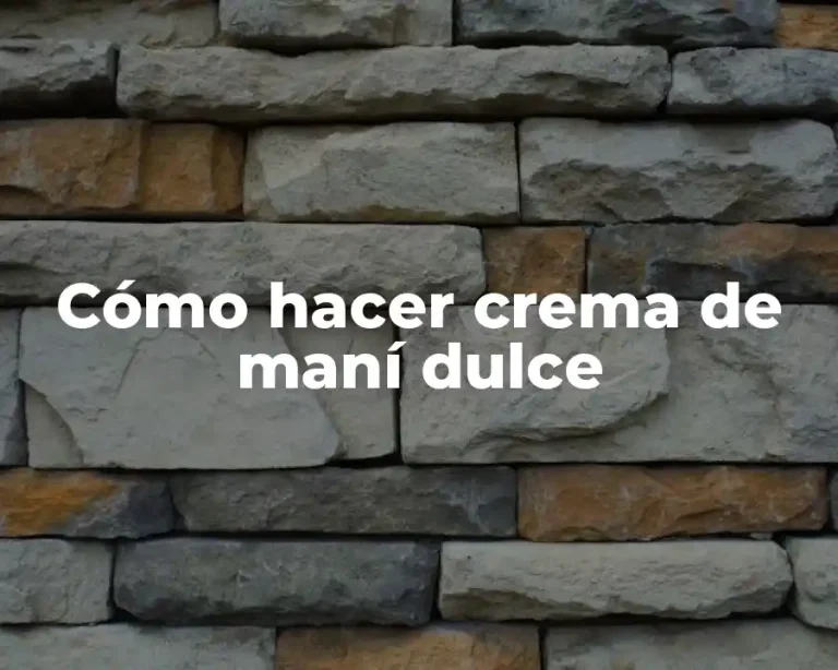Cómo hacer crema de maní dulce