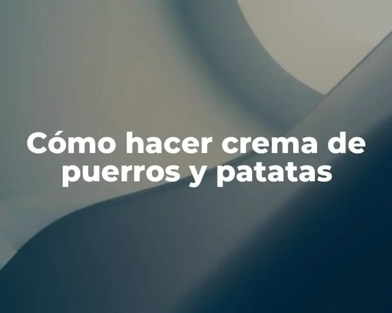 Cómo hacer crema de puerros y patatas