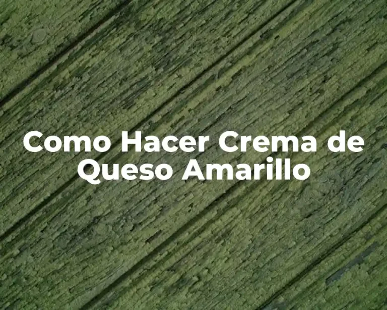 Como Hacer Crema de Queso Amarillo