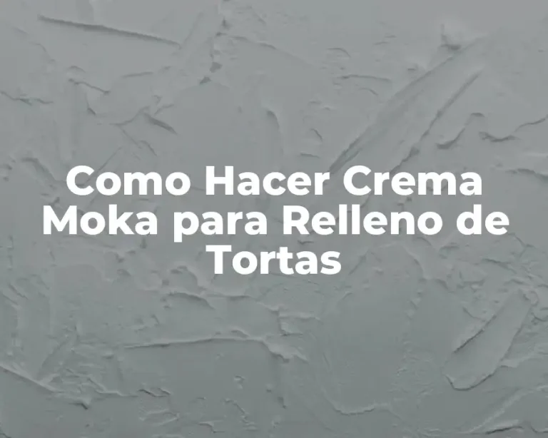 Como Hacer Crema Moka para Relleno de Tortas