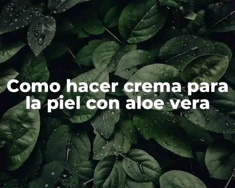Como hacer crema para la piel con aloe vera