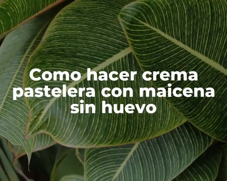 Como hacer crema pastelera con maicena sin huevo