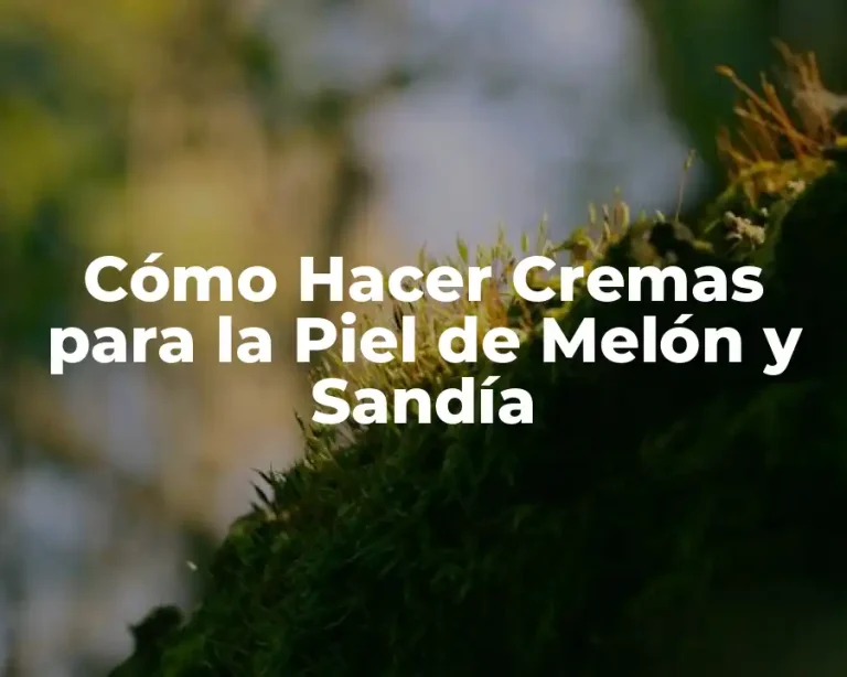 Cómo Hacer Cremas para la Piel de Melón y Sandía