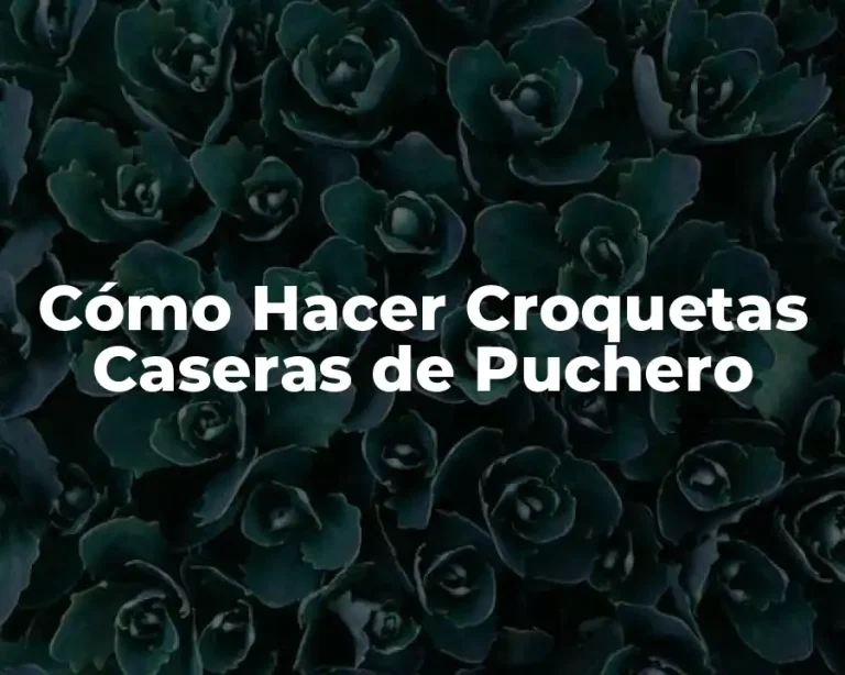 Cómo Hacer Croquetas Caseras de Puchero