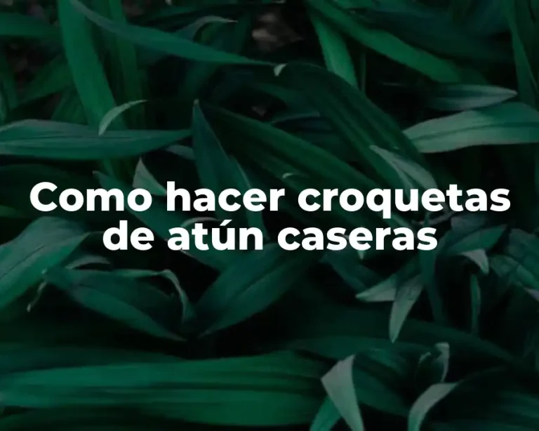 Como hacer croquetas de atún caseras