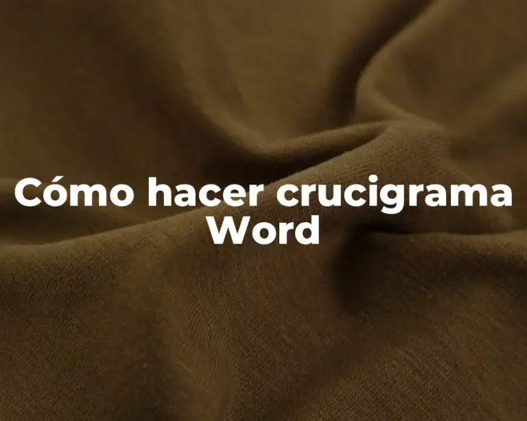 Cómo hacer crucigrama Word