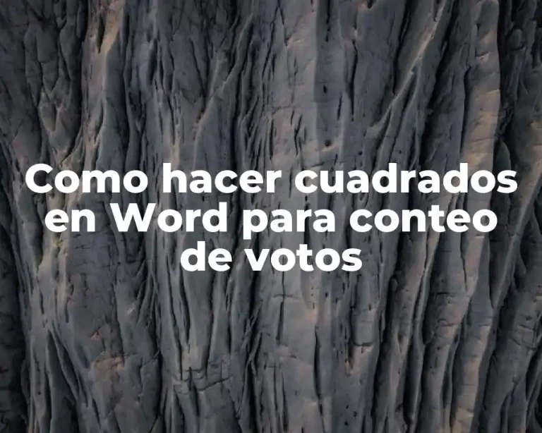 Como hacer cuadrados en Word para conteo de votos