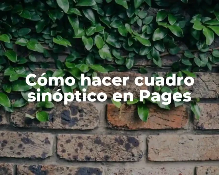 Cómo hacer cuadro sinóptico en Pages