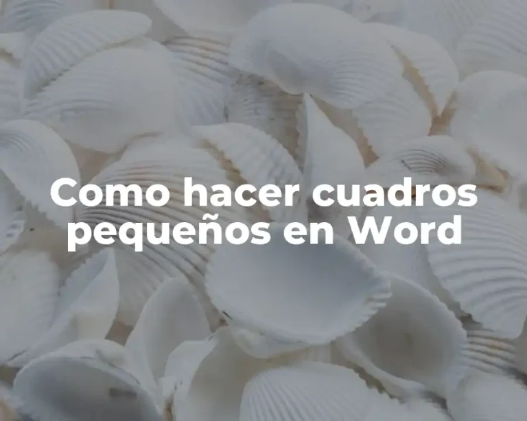 Como hacer cuadros pequeños en Word