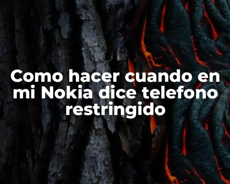 Como hacer cuando en mi Nokia dice telefono restringido