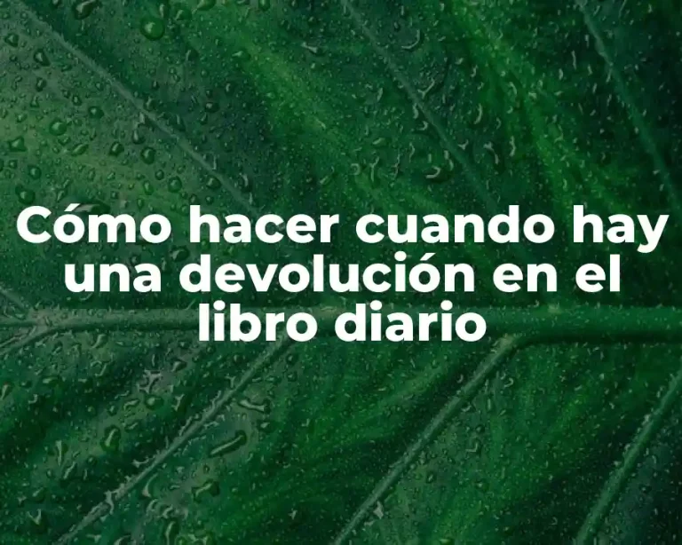Cómo hacer cuando hay una devolución en el libro diario