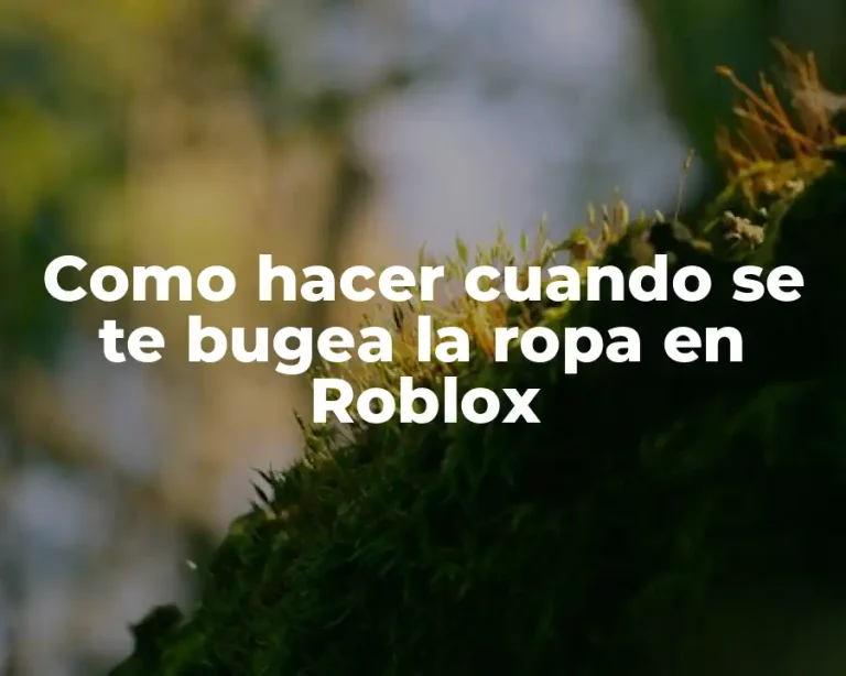 Como hacer cuando se te bugea la ropa en Roblox