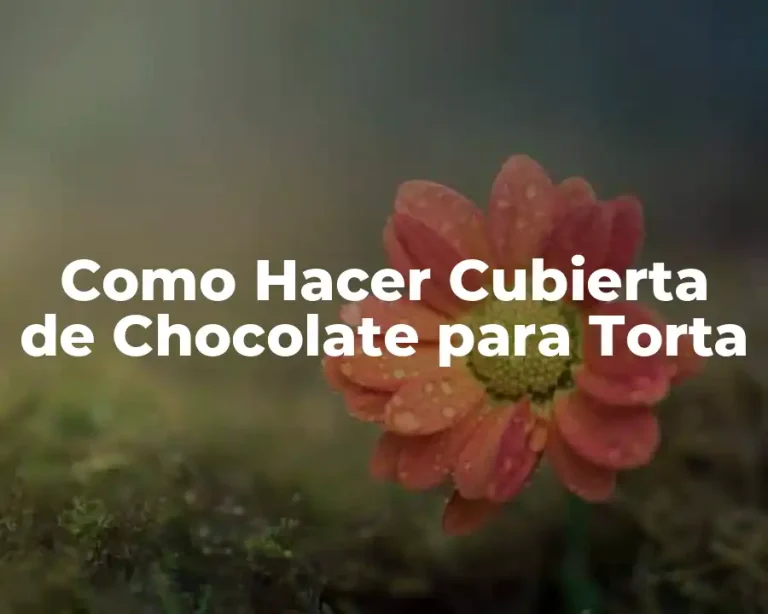 Como Hacer Cubierta de Chocolate para Torta