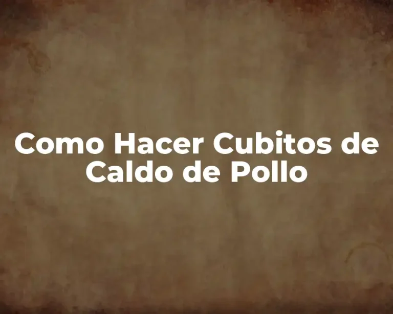 Como Hacer Cubitos de Caldo de Pollo