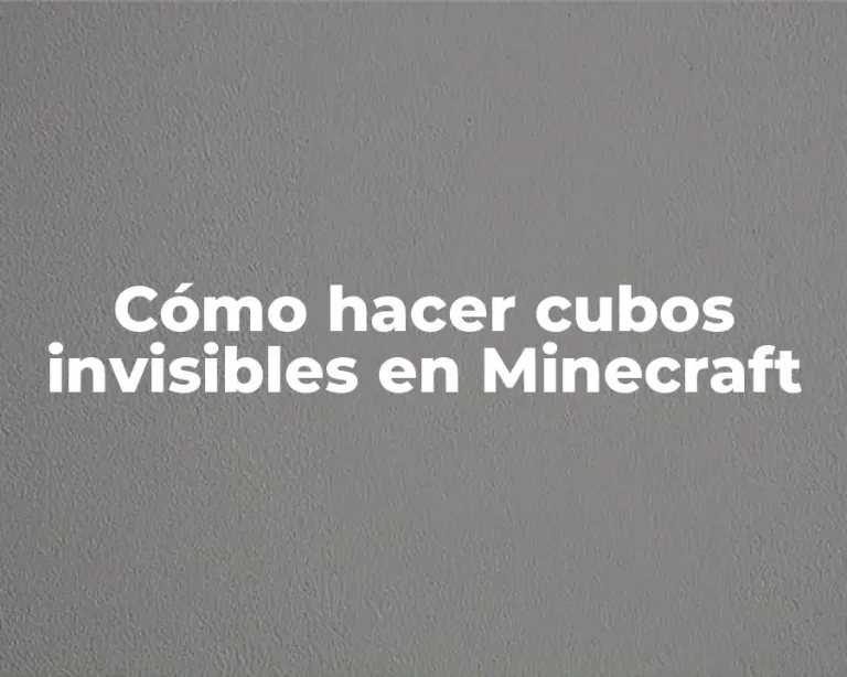 Cómo hacer cubos invisibles en Minecraft