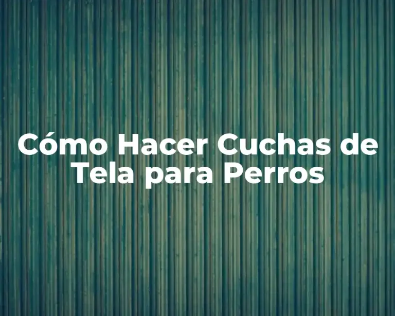 Cómo Hacer Cuchas de Tela para Perros