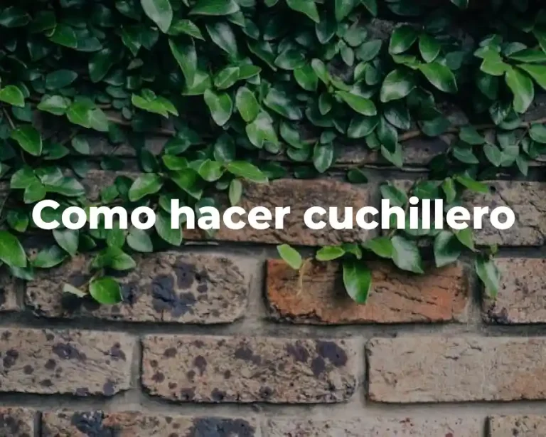 Como hacer cuchillero