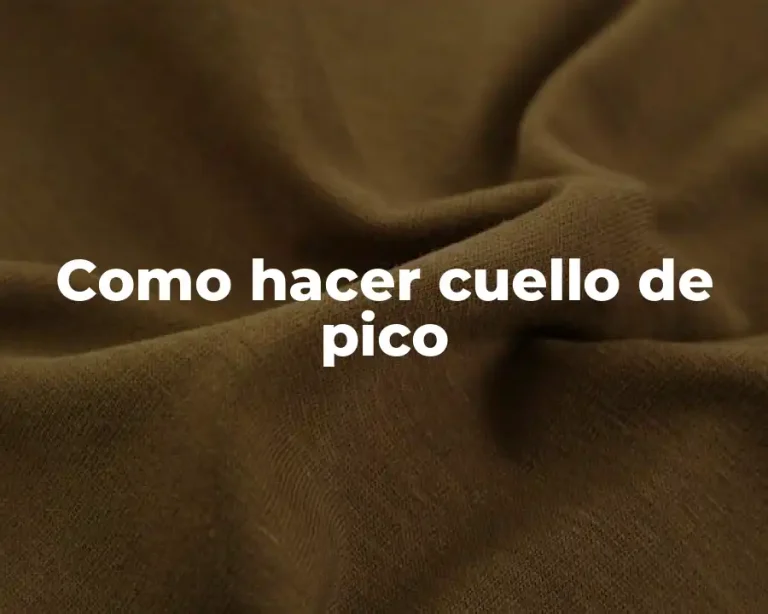 Como hacer cuello de pico