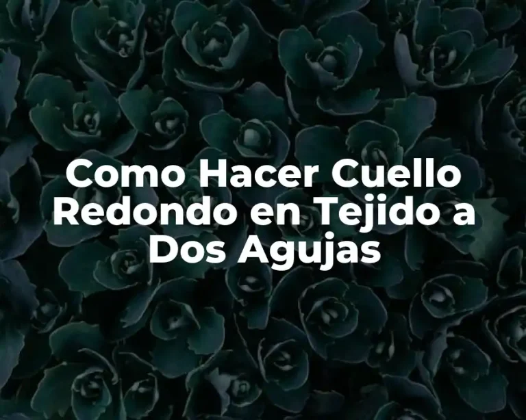 Como Hacer Cuello Redondo en Tejido a Dos Agujas