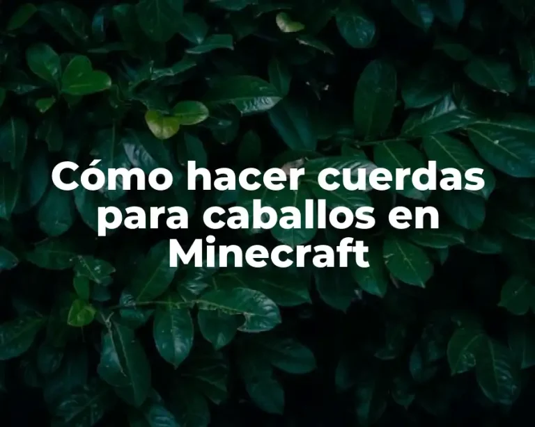 Cómo hacer cuerdas para caballos en Minecraft