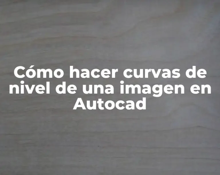 Cómo hacer curvas de nivel de una imagen en Autocad